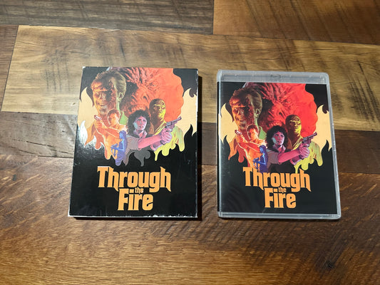 Through The Fire Blu ray-Vinegar Syndrome-Slipcover-80’s-NEW