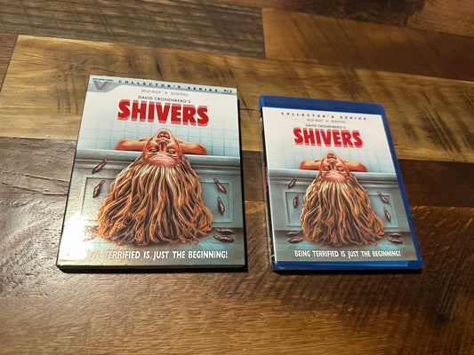 Shivers (Blu ray, Vestron Video, Slipcover, David Cronenberg, NEW)