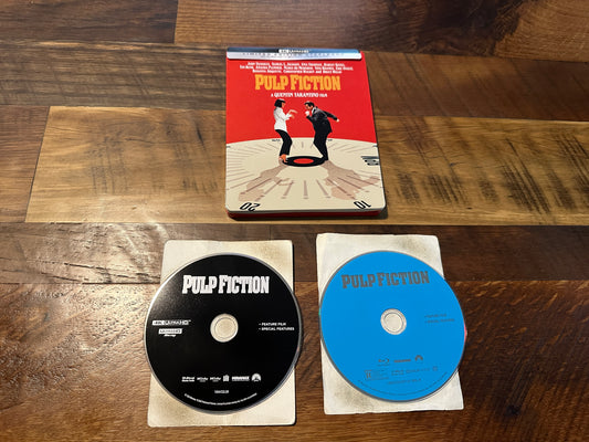 Pulp Fiction (4K Ultra HD/Blu ray, Steelbook, 2 Disc, 90’s Classic, No Digital)