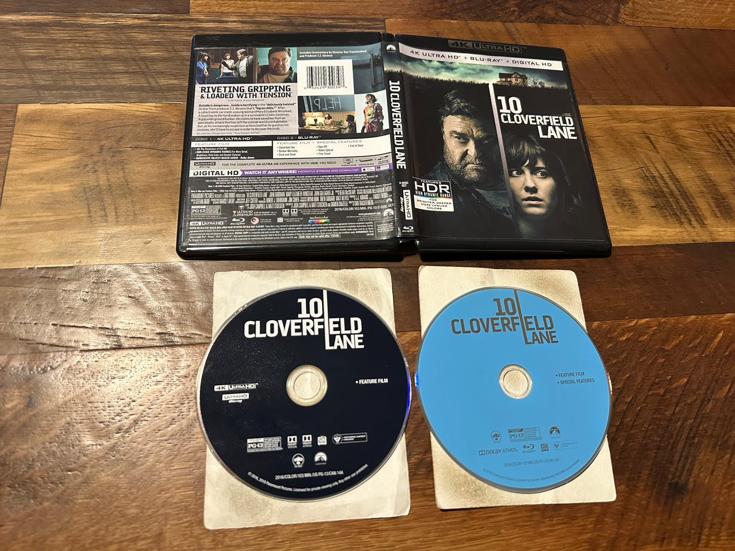 10 Cloverfield Lane (4K Ultra HD/Blu ray, 2 Disc, Paramount, No Digital)