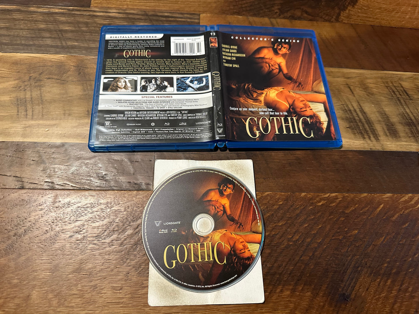 Gothic Blu ray-Vestron Viddo-Collector’s Series-80’s Horror-