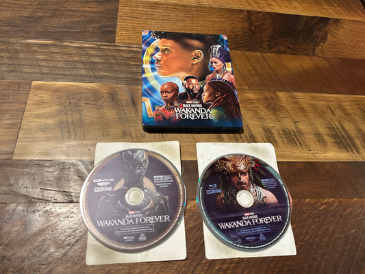 Black Panther Wakanda Forever 4K Ultra HD, Steelbook, Slipcover, No Digital)