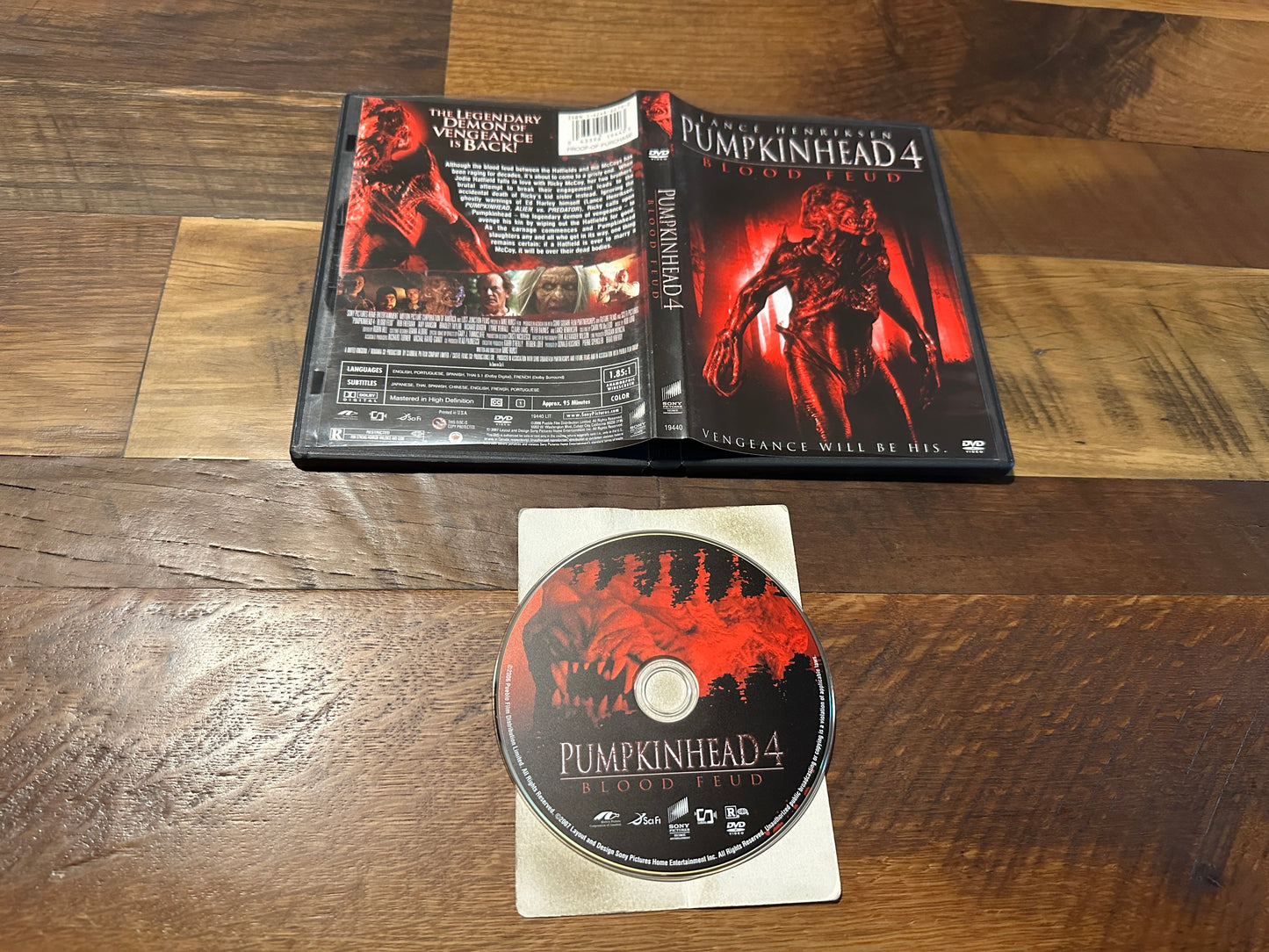 Pumpkinhead 4 Blood Feud (DVD, Sony Pictures, 2007 Horror, Widescreen)