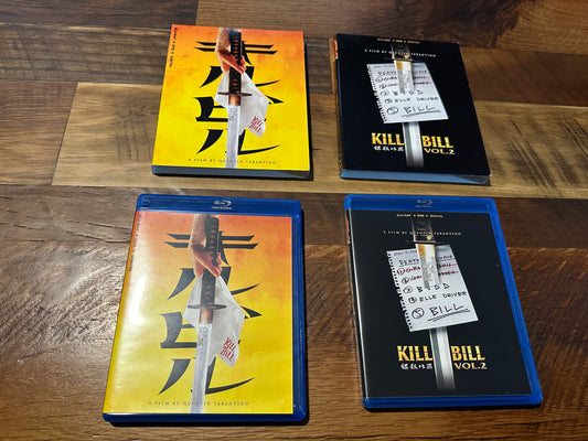 Kill Bill 1 & 2 Blu rays-Lionsgate-Slipcovers-No Digitals-