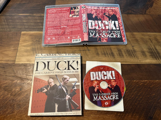 Duck! The Carbine High Massacre Blu ray-Vinegar Syndrome Partner Label-Slipcover