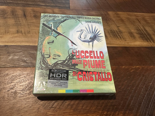 The Bird With The Crystal Plumage 4K Ultra HD-Arrow Video-Limited Ed-NEW