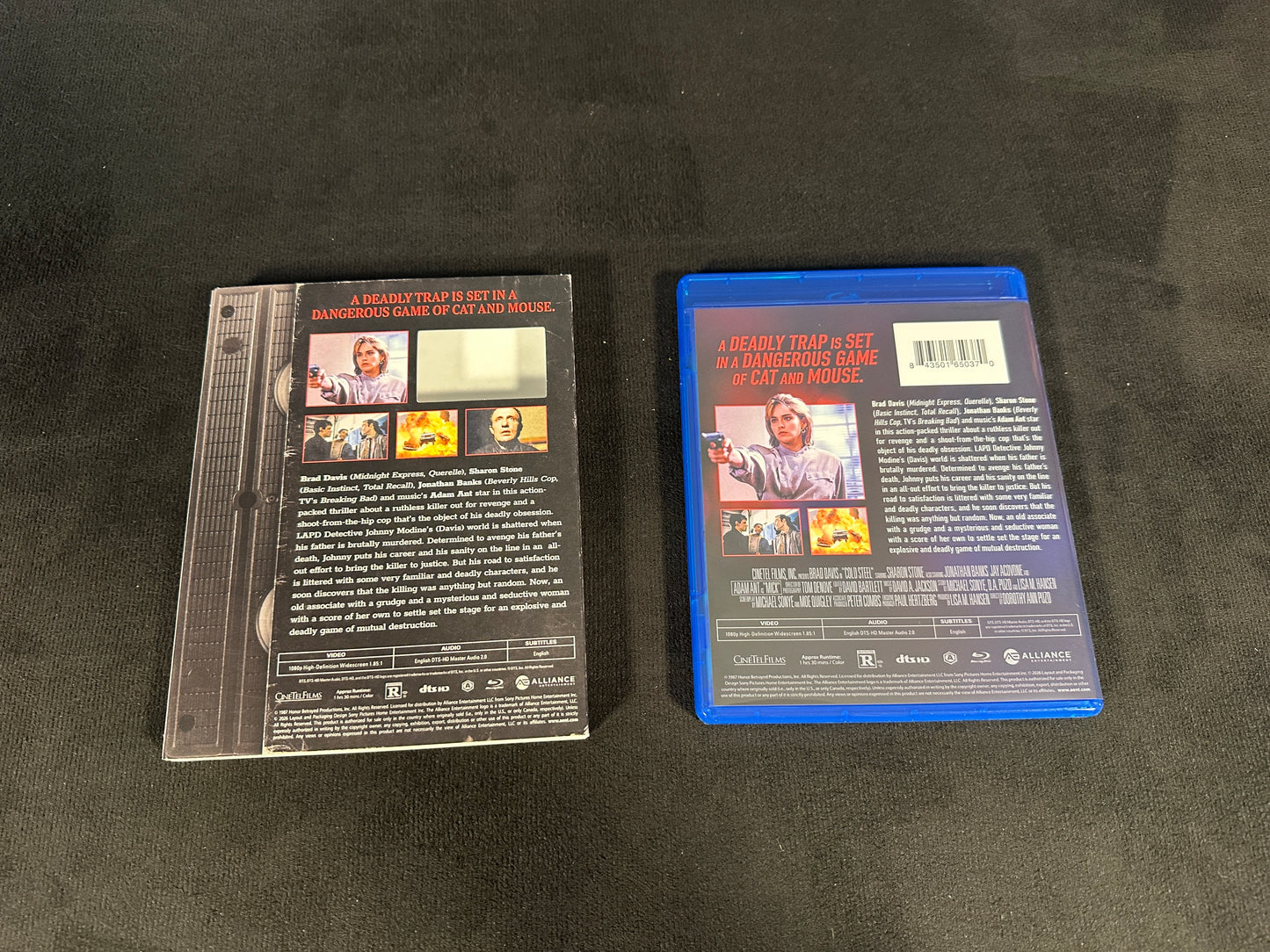 Cold Steel (Blu ray, Alliance Entertainment, VHS Slipcover)