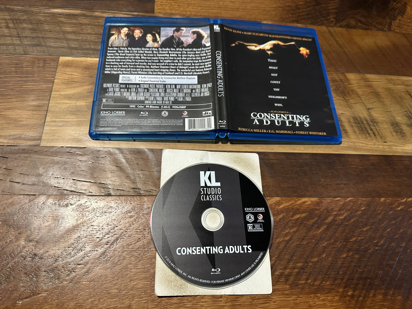 Consenting Adults (Blu ray, Kino Lorber, 90’s Classic, Widescreen)