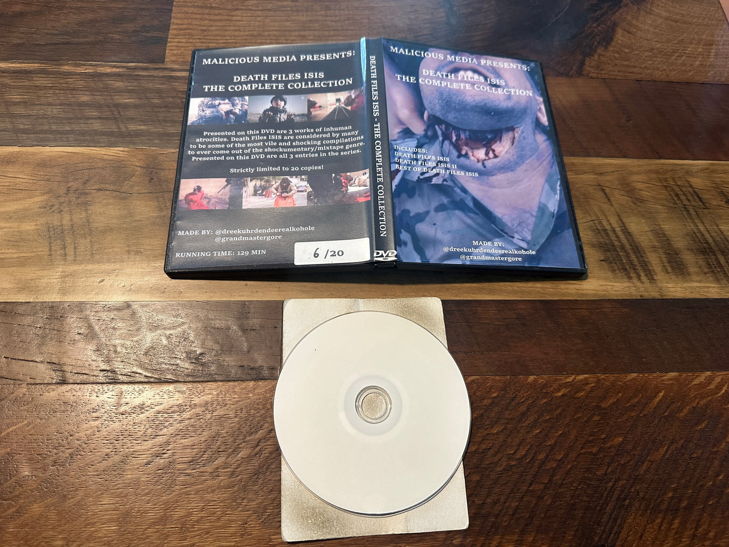 Death Files Isis The Complete Collection (DVD-R, Malicious Media, 20 Made, 3 Movies, Extreme Shockumentary)