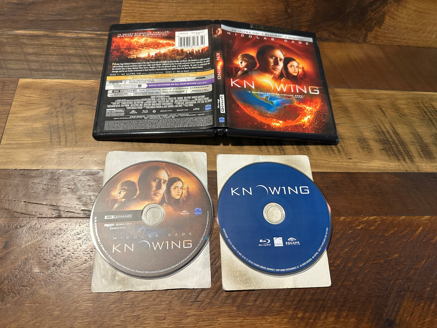 Knowing (4K Ultra HD/Blu ray, Summit Ent, Nicolas Cage, No Digital)