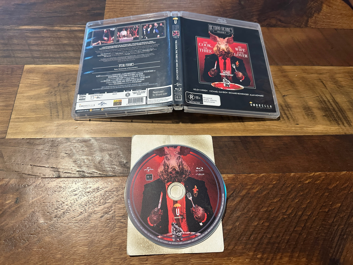 The Cook, The Thief, His Wife & Her Lover (Blu ray, Umbrella Ent, Region B)