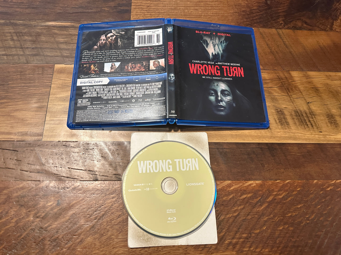 Wrong Turn 2021 (Blu ray, Lionsgate, Modern Horror, No Digital)