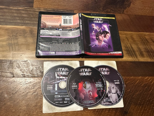 Star Wars A New Hope (4K Ultra HD/Blu ray, 3 Disc, Lucas Films, No Digital)