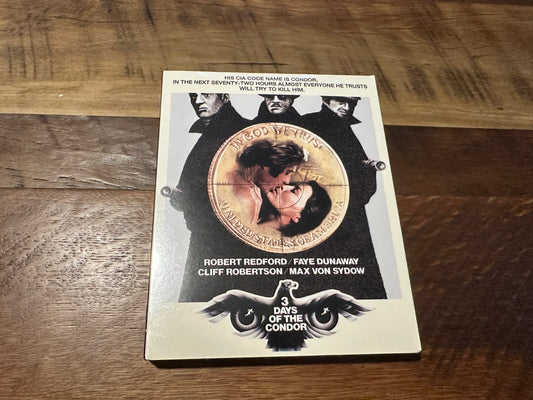 3 Days Of The Condor (Blu ray-Kino Lorber, Rare Slipcover, NEW/Sealed)