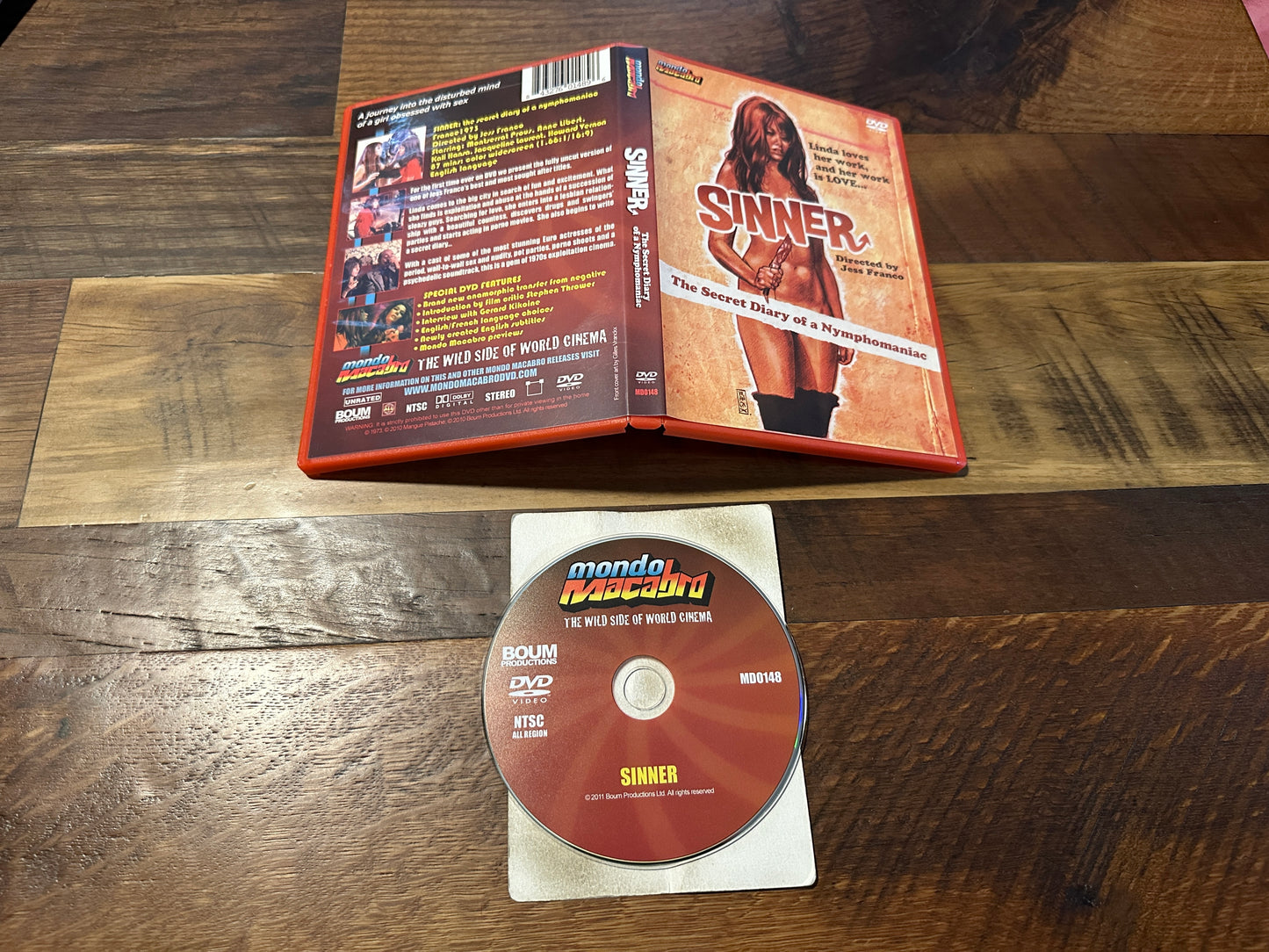 Sinner The Secret Diary of a Nymphomaniac (DVD, Mondo Macabro)