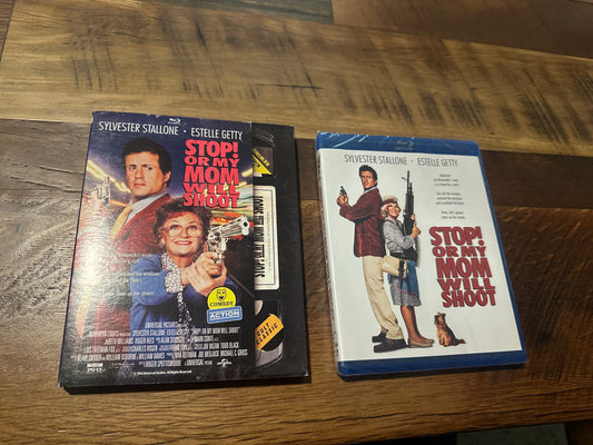Stop! Or My Mom Will Shoot Blu ray-Mill Creek Entertainment-VHS Slipcover-NEW