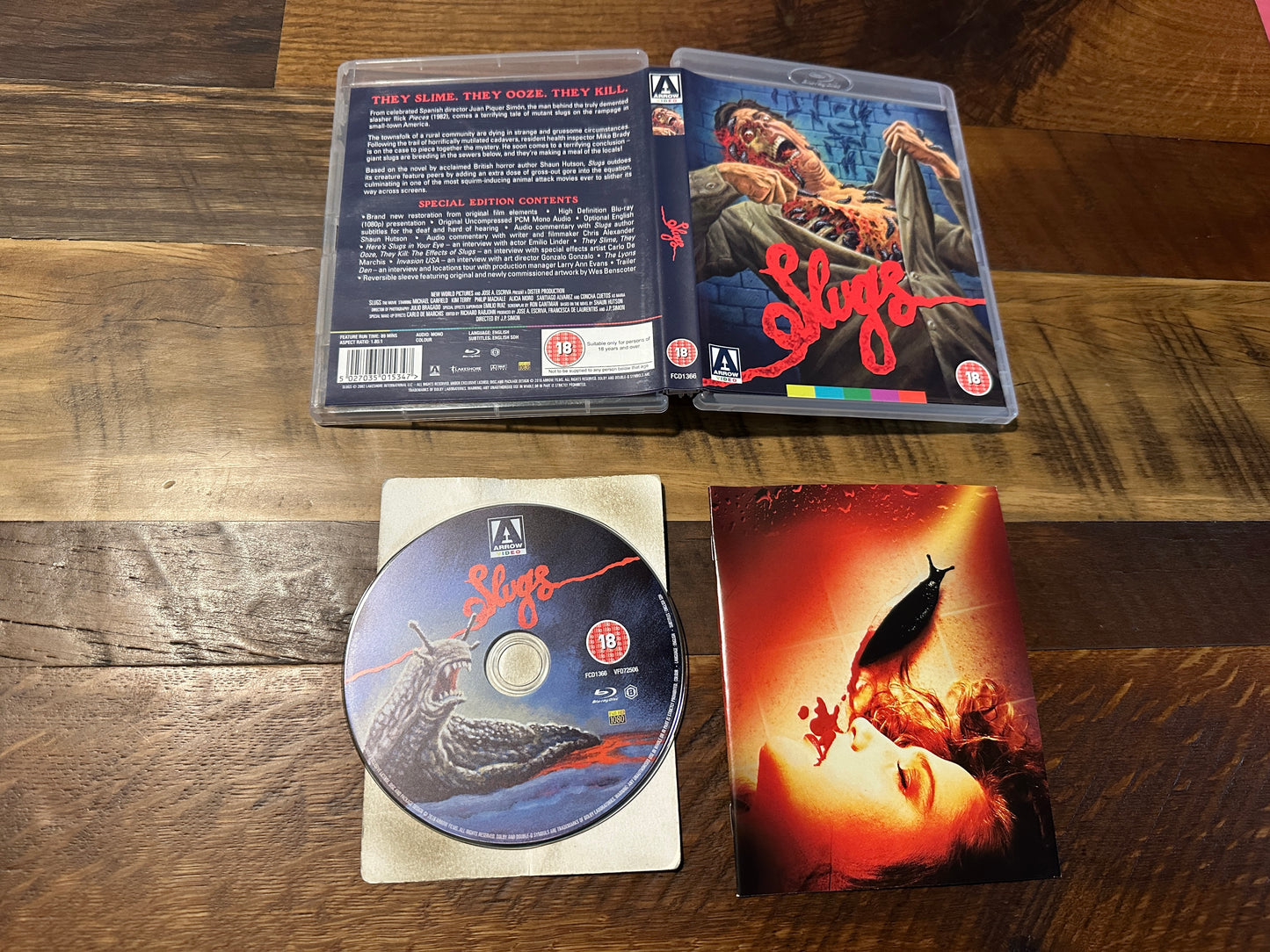 Slugs (Blu ray, Arrow Video, Booklet, 90’s Horror, Special Ed, Region B)
