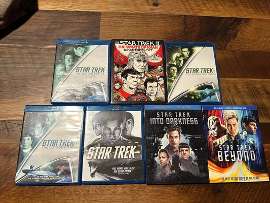 Star Trek 7 Movie Blu ray Lot-Part 1-4 & Beyond & Into Darkness-