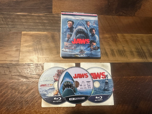 Jaws 4K Ultra HD/Blu ray-Steelbook-Universal-50th Ann-No Digital