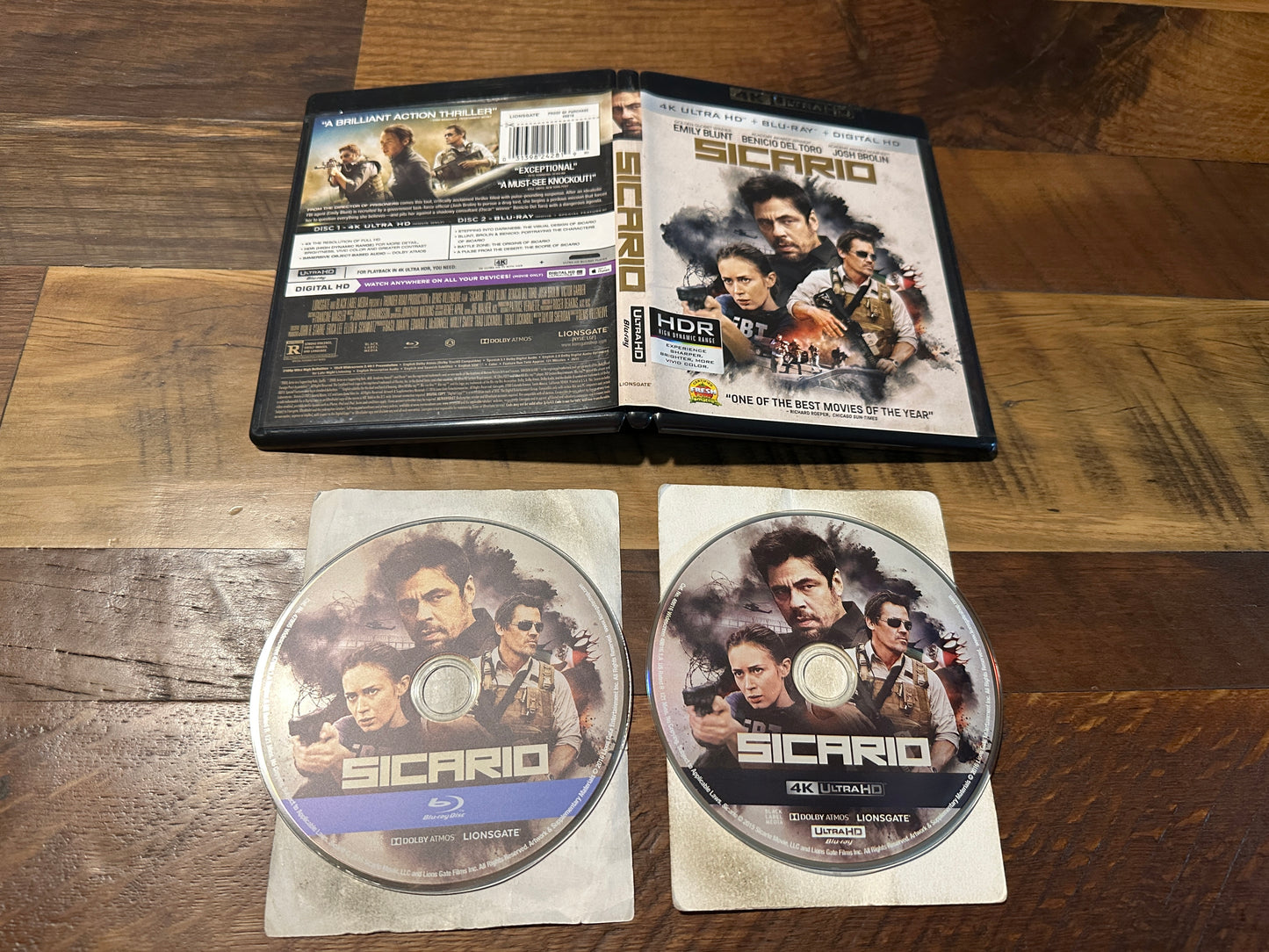 Sicario (4K Ultra HD/Blu ray, Lionsgate, 2 Disc, Classic, No Digital)