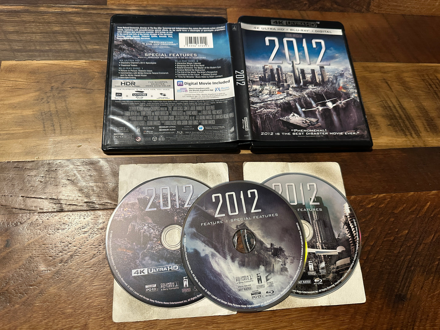 2012 (4K Ultra HD/Blu ray, Sony Pictures, 3 Disc, Widescreen, No Digital)