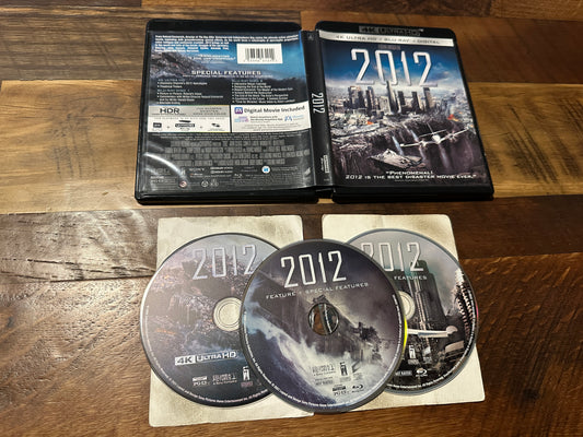 2012 (4K Ultra HD/Blu ray, Sony Pictures, 3 Disc, Widescreen, No Digital)