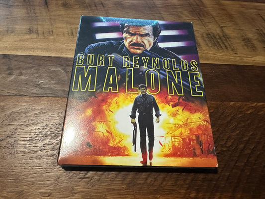 Malone (Blu ray, Kino Lorber, Slipcover, 80’s Burt Reynolds Classic, NEW)
