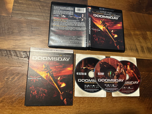 Doomsday (4K Ultra HD/Blu ray, 3 Disc, Scream Factory, Slipcover)