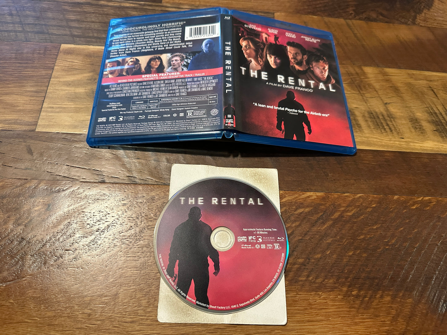 The Rental (Blu ray, Scream Factory, 2020 Horror, Dave Franco)