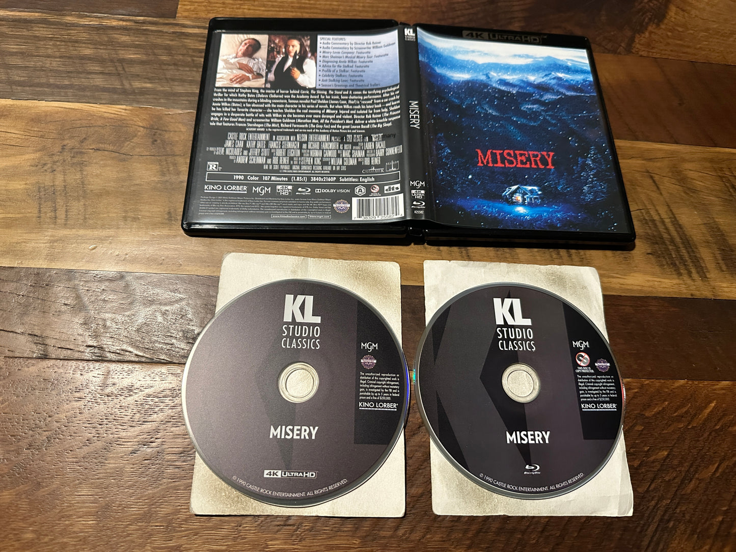 Misery (4K Ultra HD/Blu ray, Kino Lorber, 90’s Horror Classic, 2 Disc)