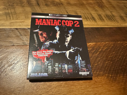 Maniac Cop 2 (4K Ultra HD/ Blu ray, Blue Underground, Slipcover, NEW)