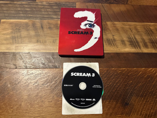 Scream 3 4K Ultra HD-Paramount-Steelbook-Classic Horror-Widescreen