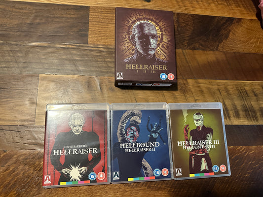 Hellraiser 1-3 Boxset (Blu ray, Arrow Video, Special Edition, Region B)
