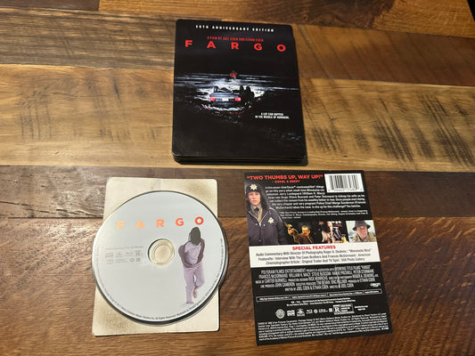 Fargo Blu Ray Steelbook-Shout Factory-20th Anniversary Edition-