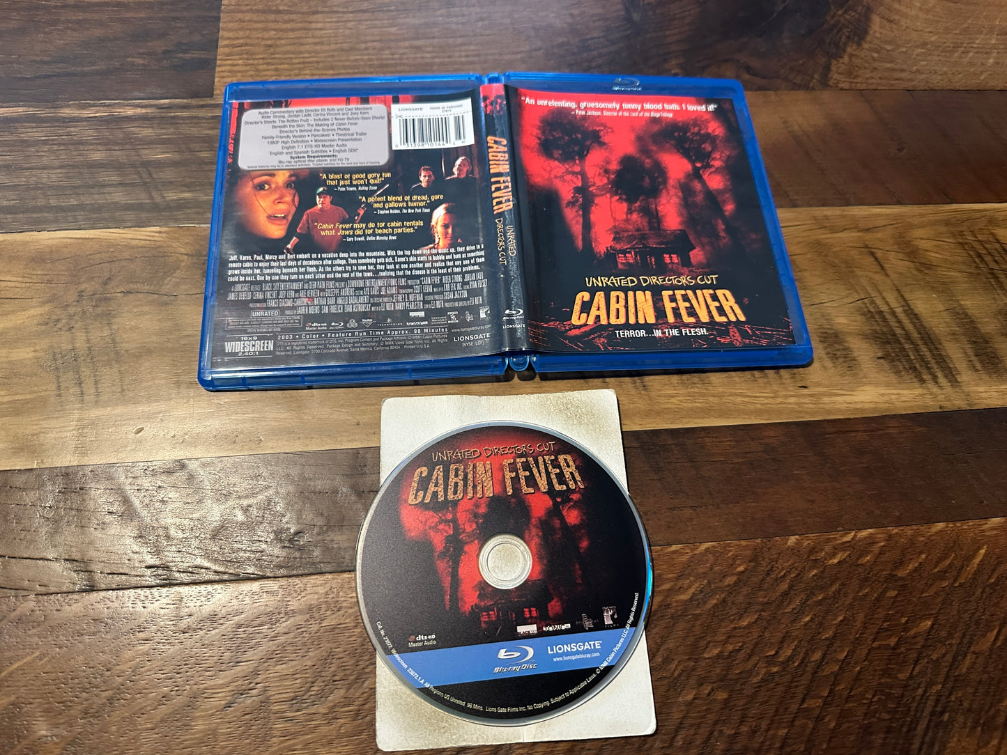 Cabin Fever (Blu ray, Lionsgate, 2003 Horror, Widescreen)