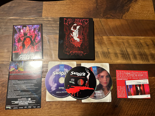 Suspiria Blu ray/CD-Synapse Films-Steelbook-3 Disc-40th Anniversary
