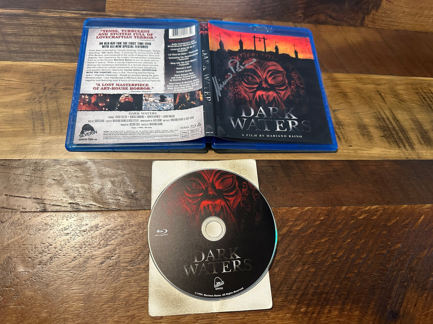Dark Waters 1994 (Blu ray, Severin Films, Rare Signed By Mariano Baino)