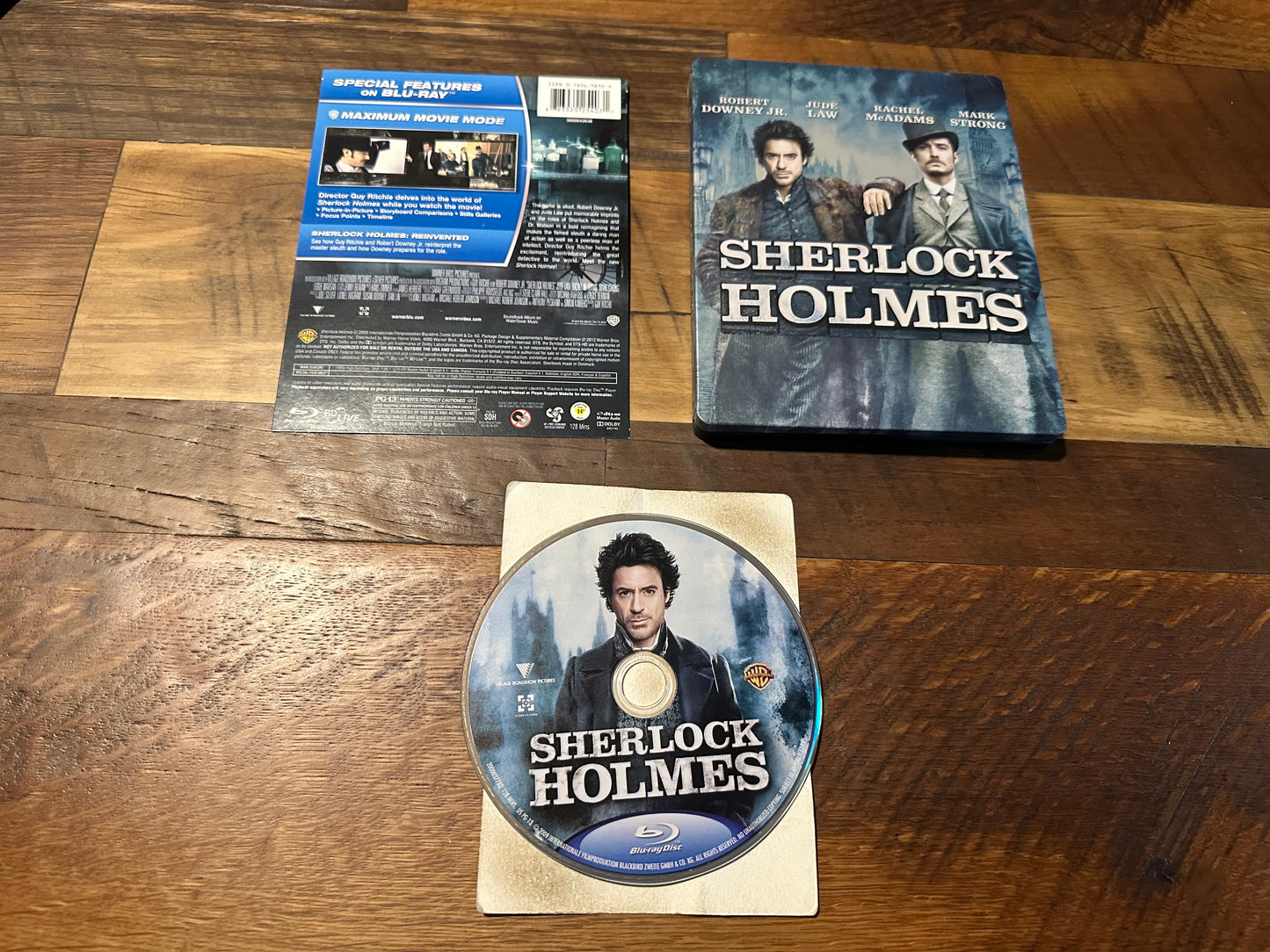 Sherlock Holmes 2009 Blu ray-Warner Bros-Steelbook-Widescreen