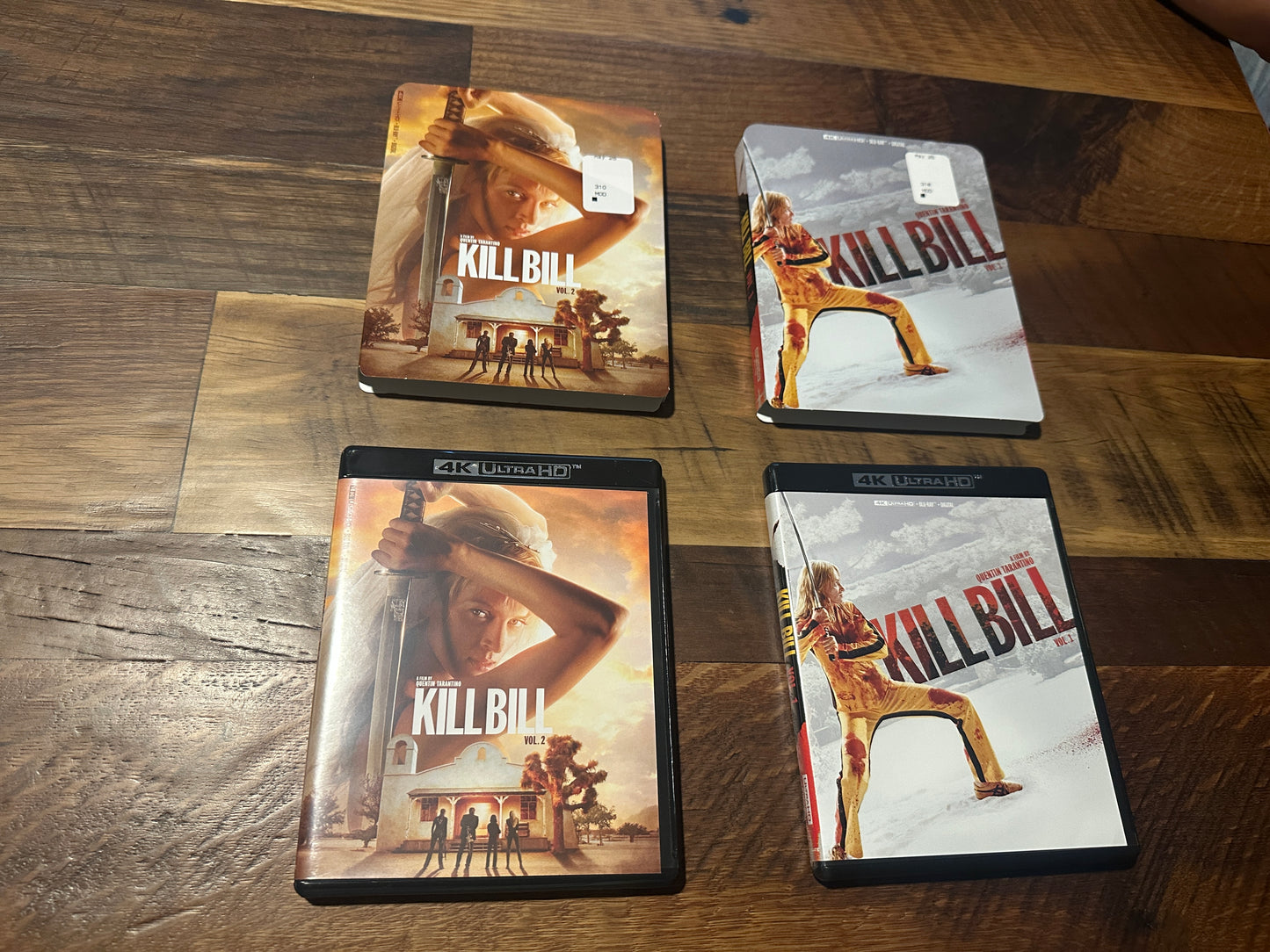 Kill Bill 1 & 2 4K Ultra HD/Blu ray-Lionsgate-Quentin Tarantino-Slips-No Digital-