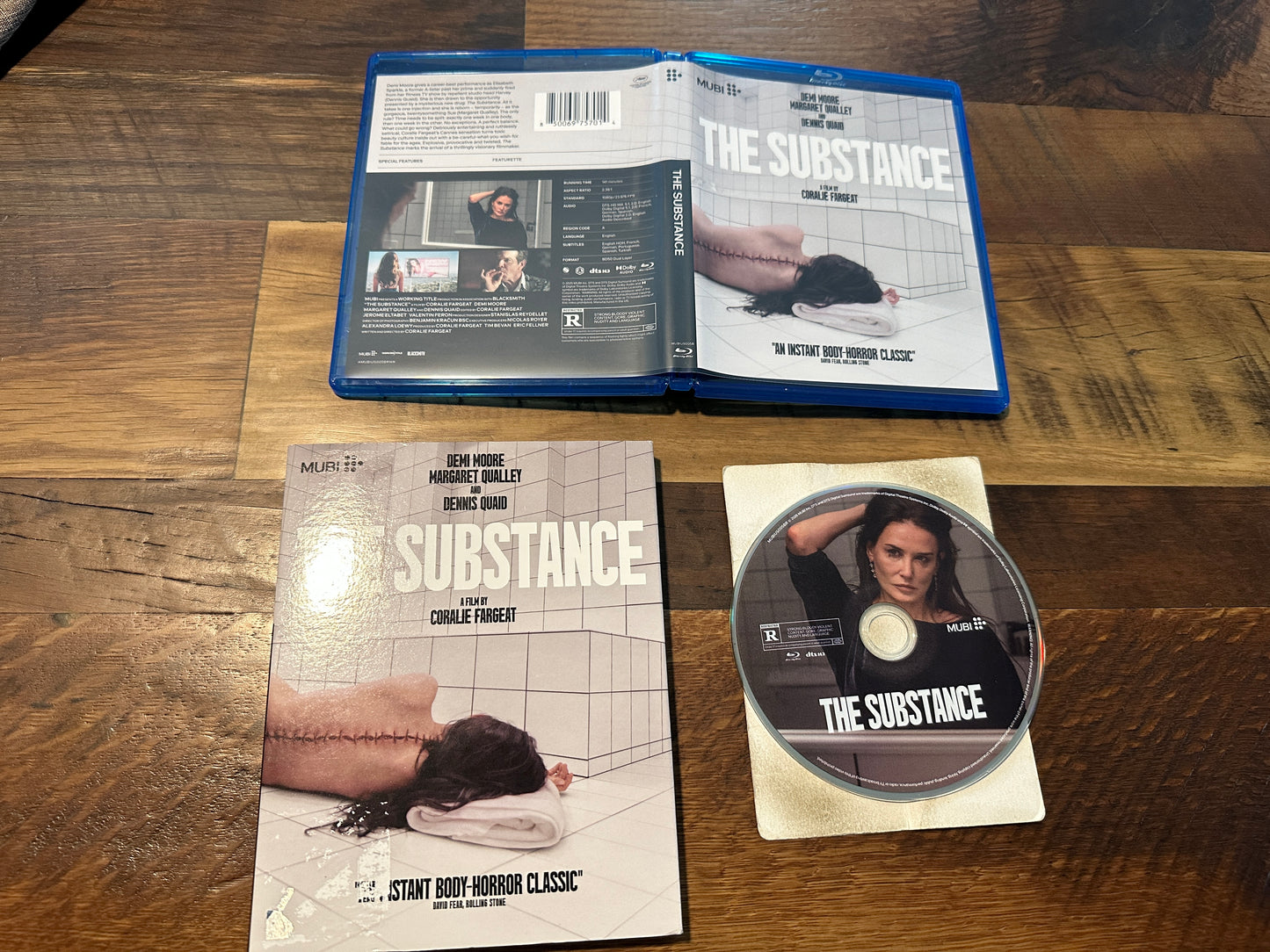 The Substance (Blu ray, Mubi, Slipcover, Demi Moore Classic)