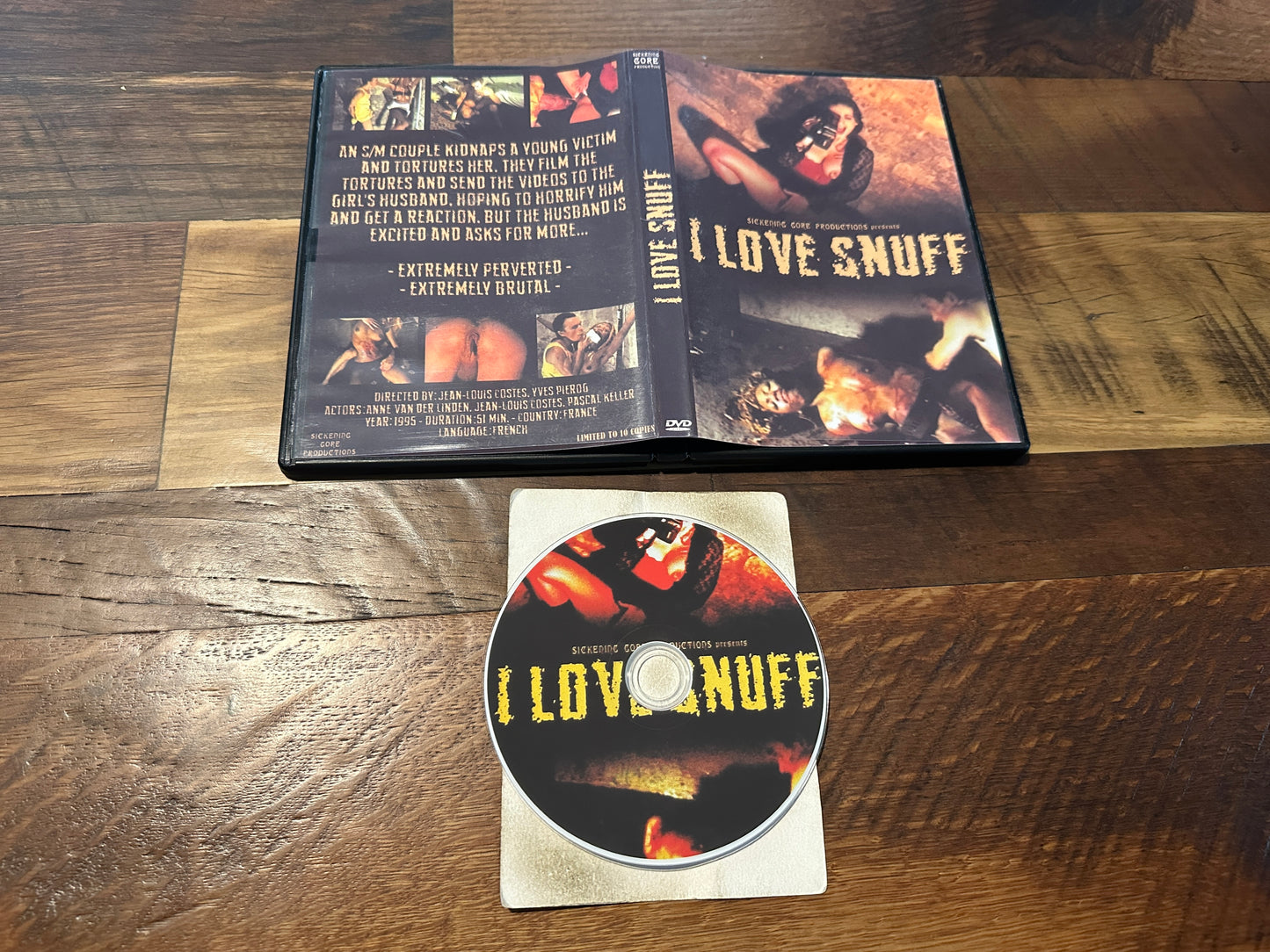 I Love Stuff (DVD-R, Sickening Gore Production, Only 10 Made, Extremely Brutal)