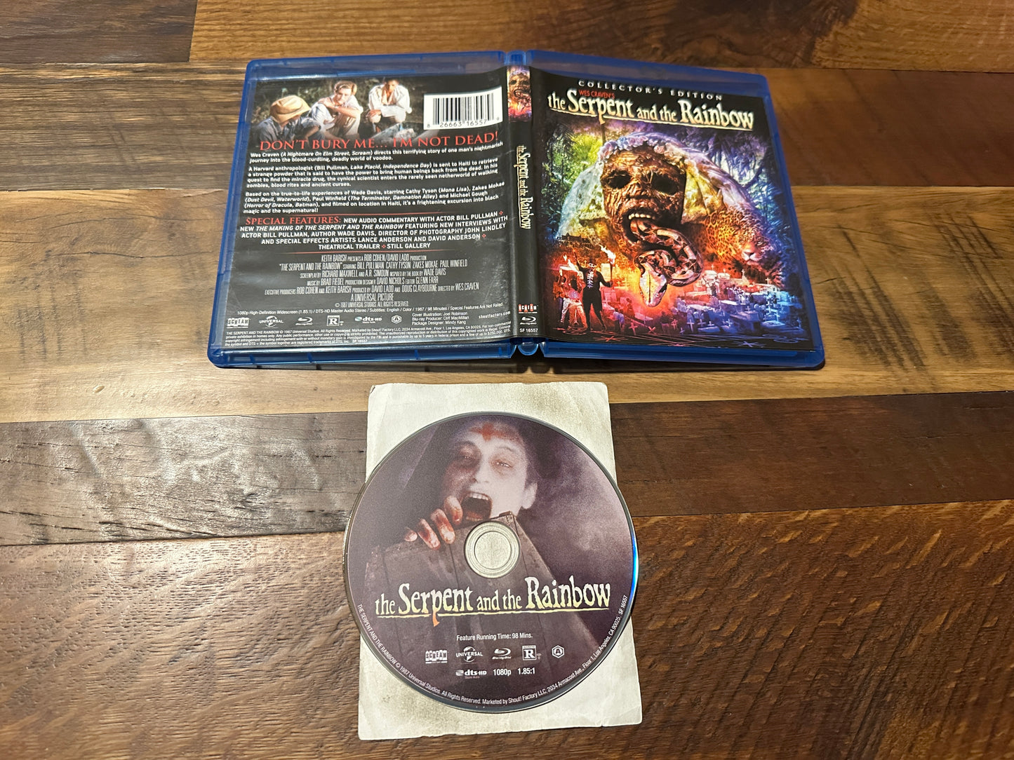 The Serpent and the Rainbow (Blu ray, Collector’s Edition, 80’s Horror Classic)
