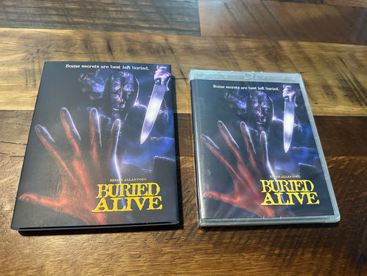Buried Alive 1989 (Blu ray, Vinegar Syndrome, 80’s Horror Classic, Slipcover, NEW)