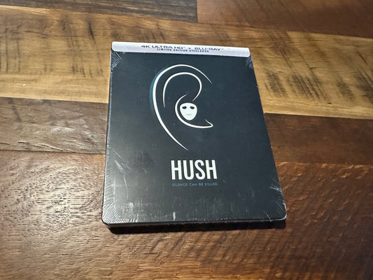 Hush (4K Ultra HD/Blu ray, Scream Factory, Steelbook, Limited Edition, NEW)