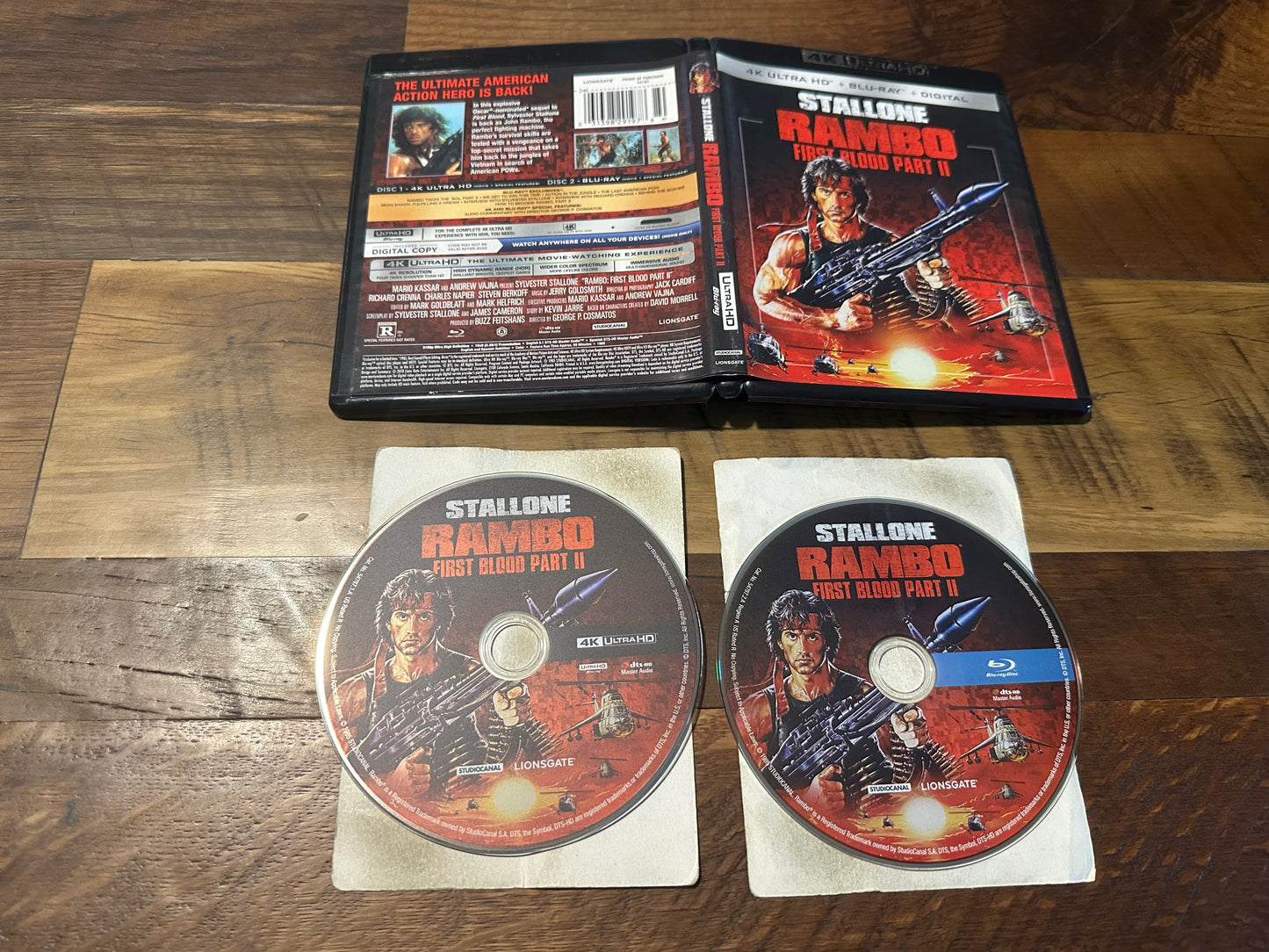 Rambo II First Blood (4K Ultra HD/Blu ray, Lionsgate, Stallone Classic, No Digital)