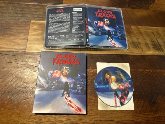 Blood Tracks (Blu ray, Vinegar Syndrome, Slipcover, 80’s Horror Classic)