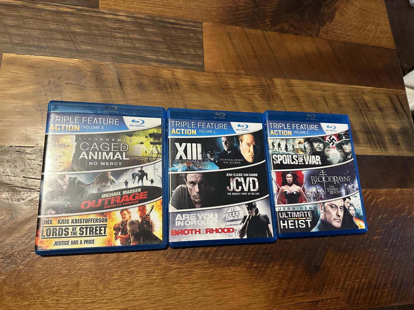 Triple Feature Action Volume 1-3 Blu rays, Phase 4 Films, 9 Movies)