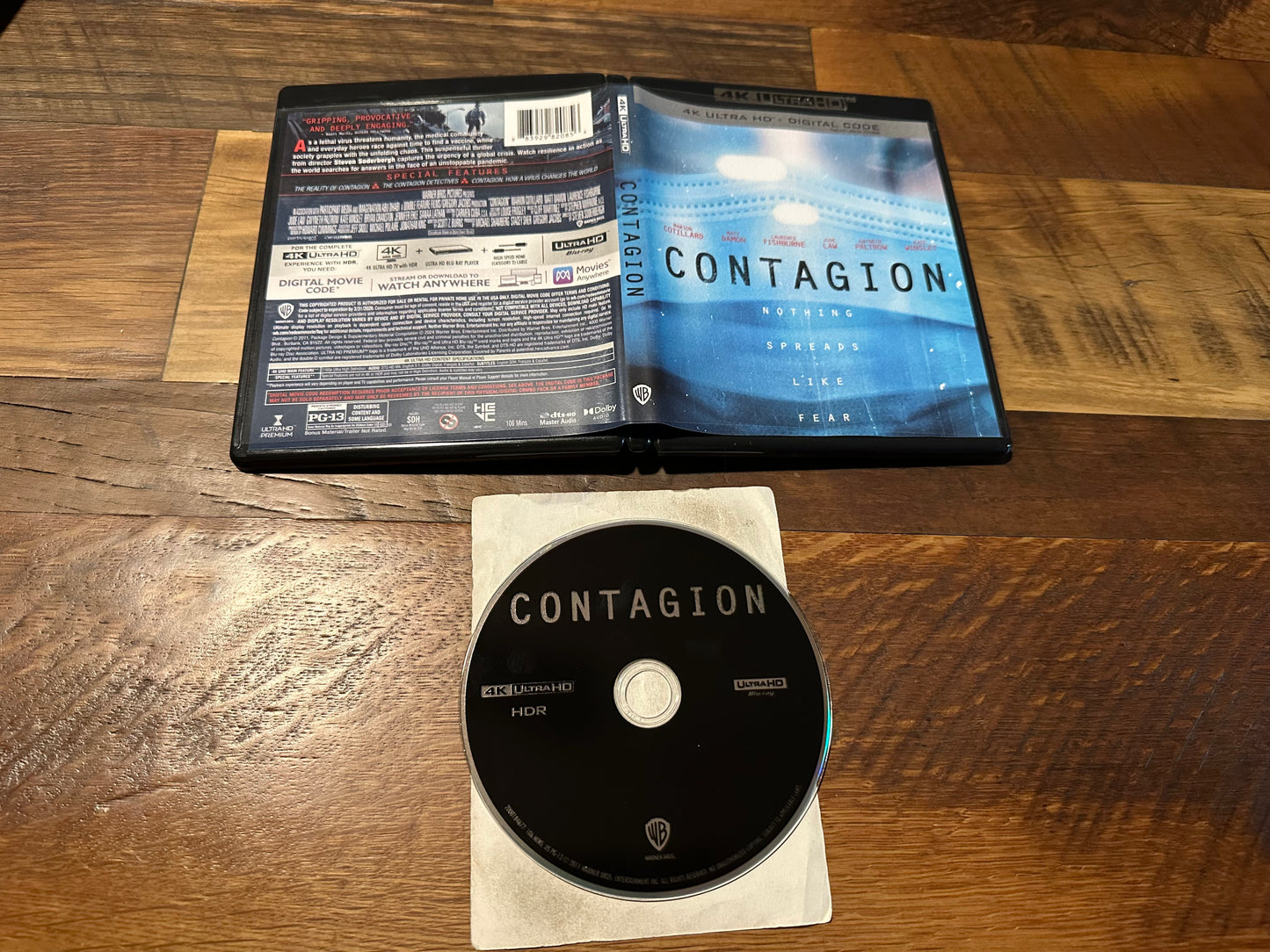 Contagion 4K Ultra HD-Warner Bros-Widescreen-2011 Horror-No Digital