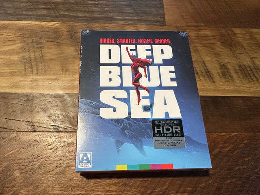 Deep Blue Sea 4K Ultra HD-Arrow Video-Limited Ed-Poster-Slipcover-NEW