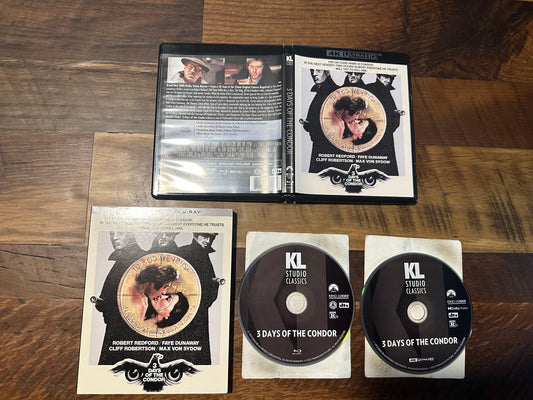3 Days Of The Condor 4K Ultra HD/Blu ray-Kino Lorber-Slipcover-70’s